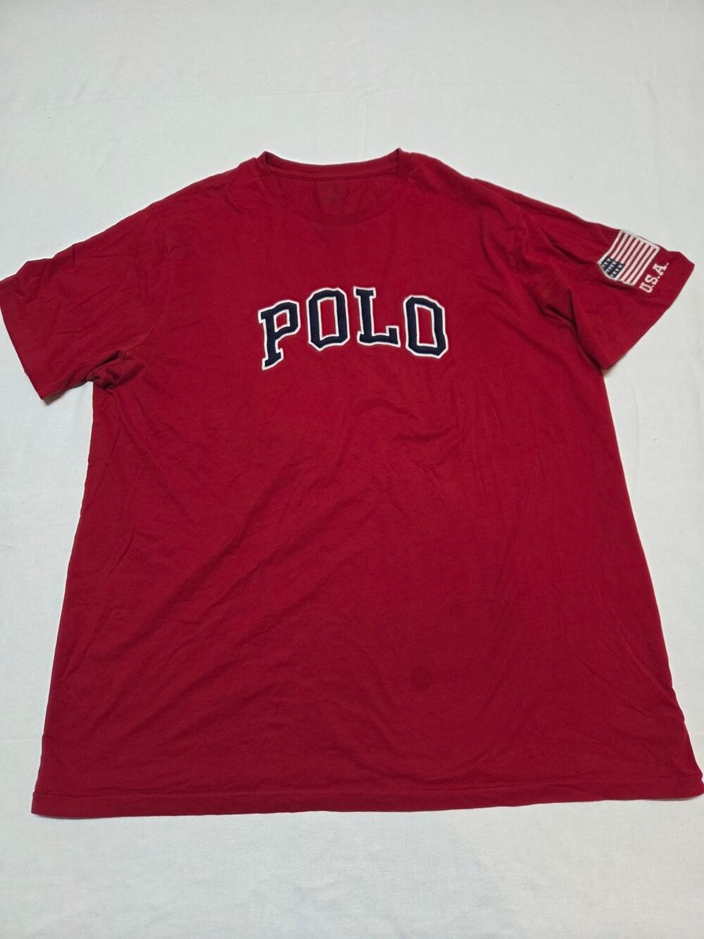 Polo by Ralph Lauren Men's Red Graphic Crewneck T-Shirt Size XL